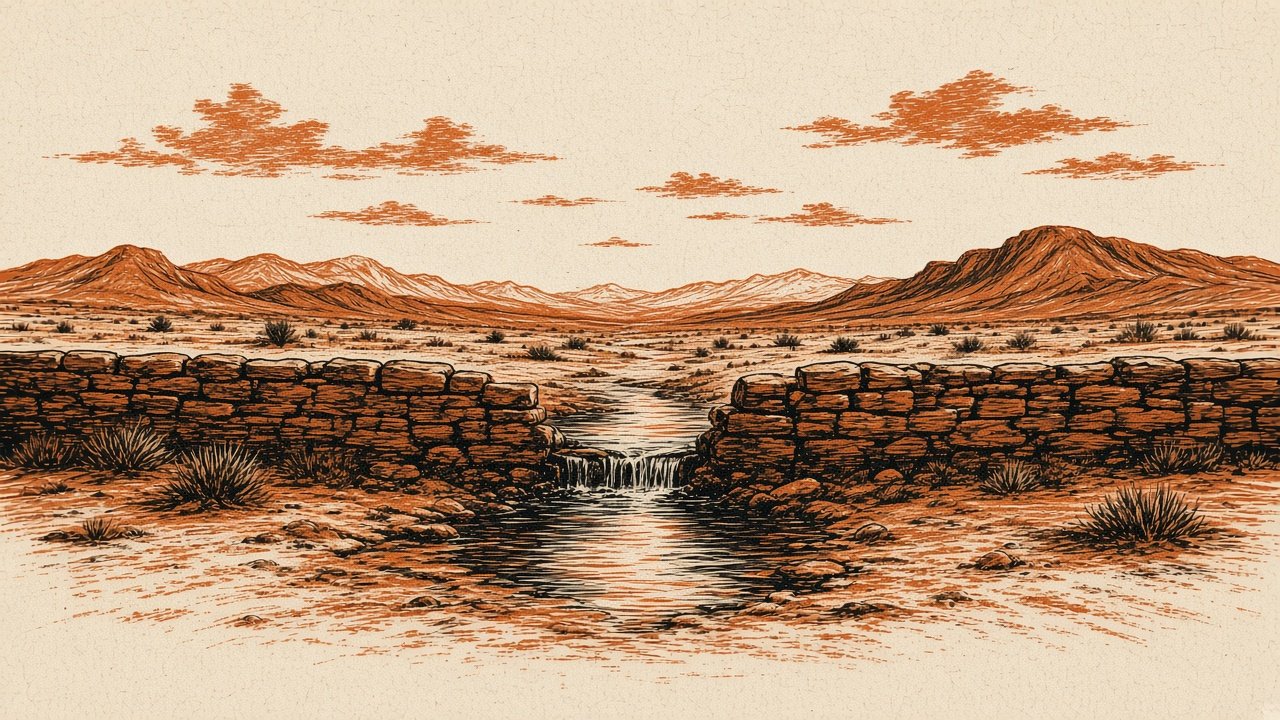 A low stone wall holding a narrow stream, with a small gap where the water passes. Illustration for Risk must be understood before reward.